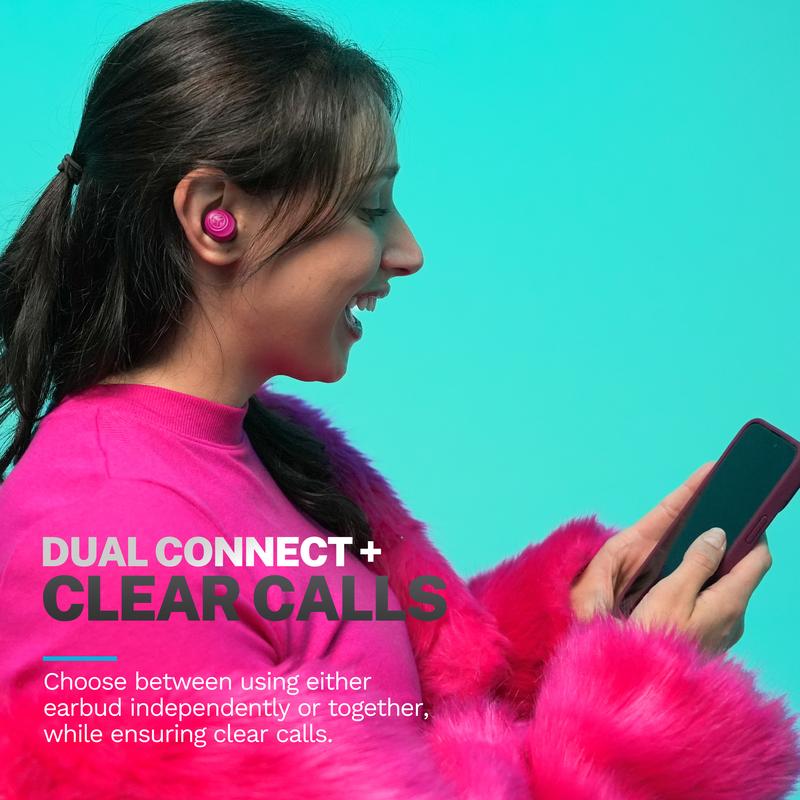 Earbuds Must-Have: JLab GO POP+ True Wireless Earbuds with 35+ Hour Playtime and Custom EQ3 Sound, Color: Pink+