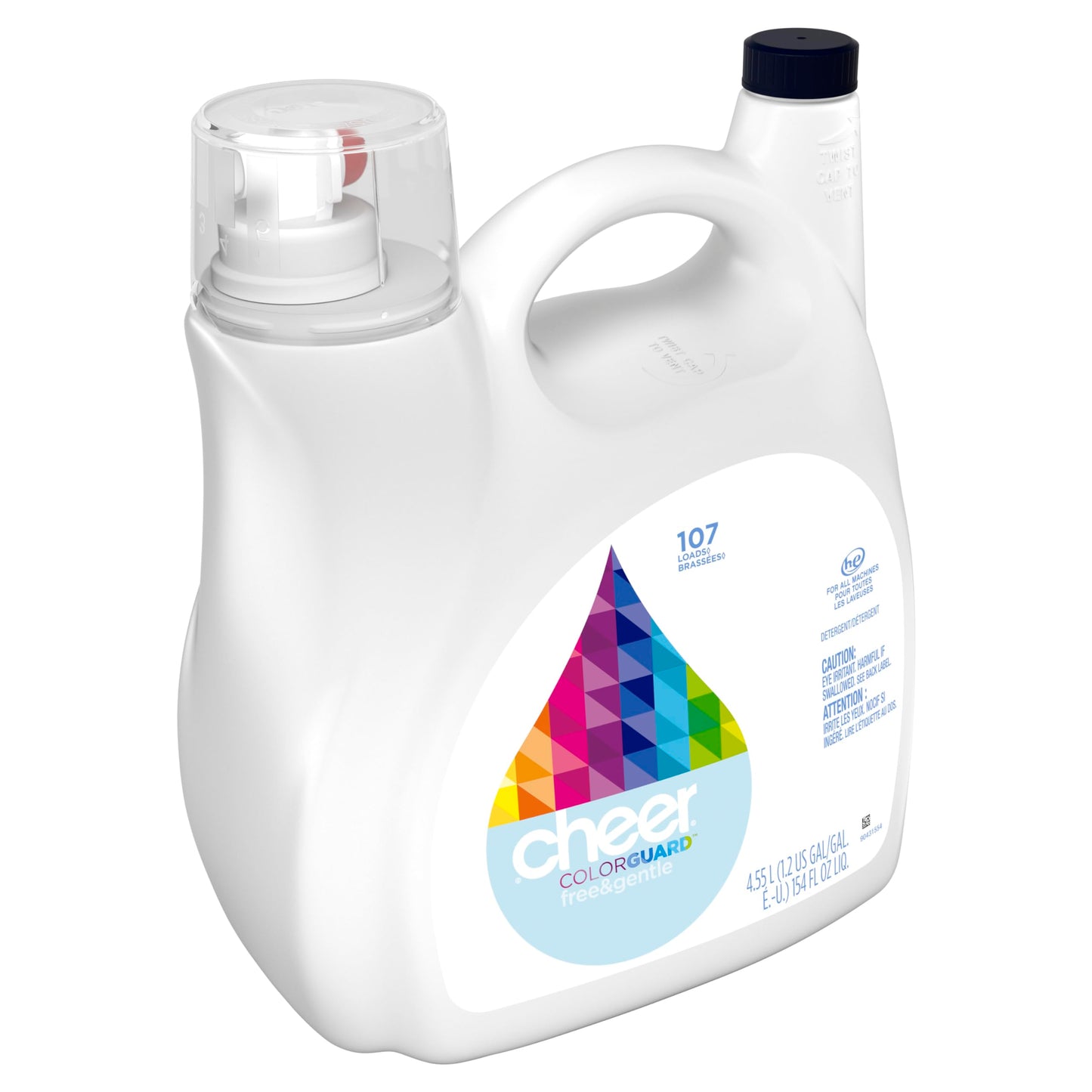Cheer Free Liquid Laundry Detergent, 107 load, 154 fl oz