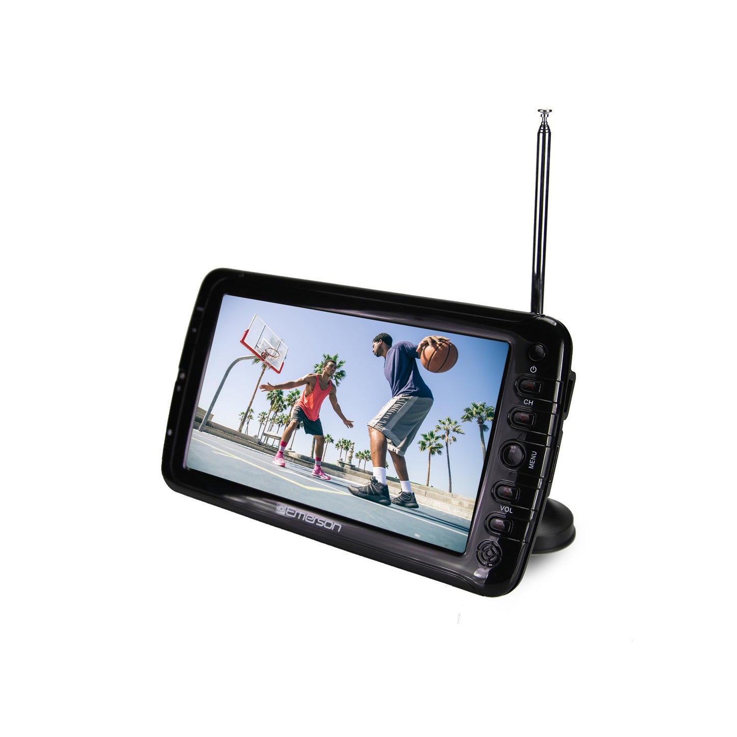 Emerson ET-7000 7" Portable Handheld Digital TV with Built-in Rechargeable Battery, HD Display, Multimedia Playback, USB/SD Card Support, and AC/DC Adapter | Compact TV for Home or Travel