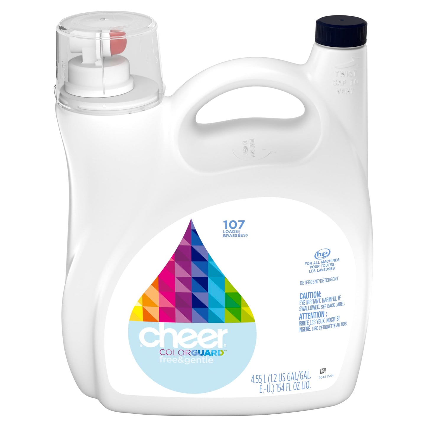 Cheer Free Liquid Laundry Detergent, 107 load, 154 fl oz
