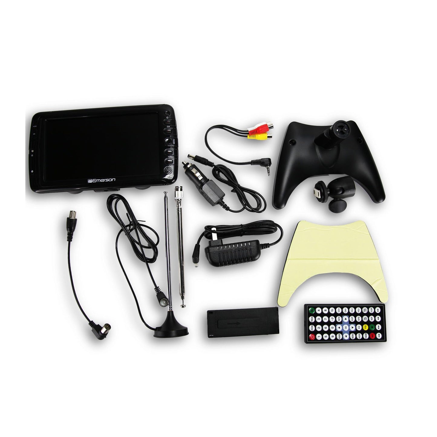 Emerson ET-7000 7" Portable Handheld Digital TV with Built-in Rechargeable Battery, HD Display, Multimedia Playback, USB/SD Card Support, and AC/DC Adapter | Compact TV for Home or Travel