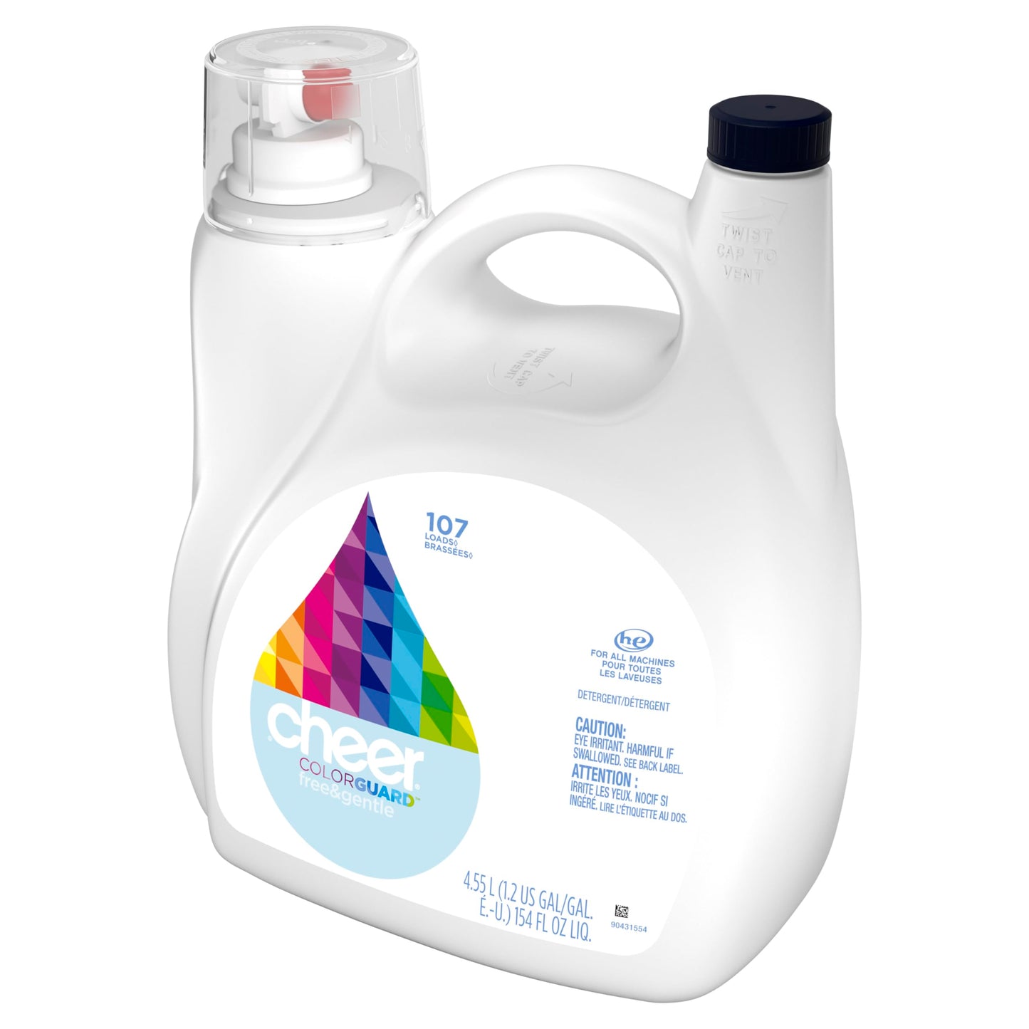 Cheer Free Liquid Laundry Detergent, 107 load, 154 fl oz