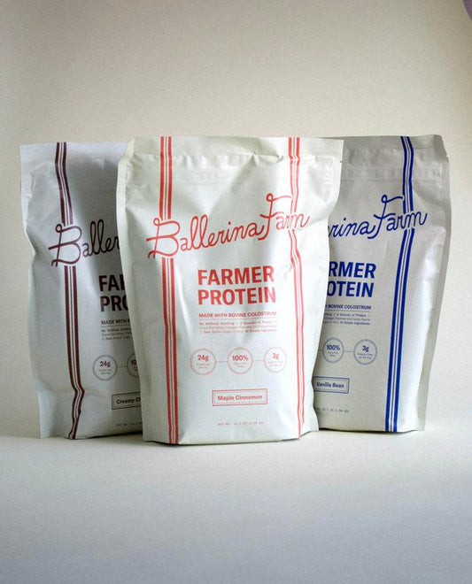 Farmer Protein Powder - Calf-First Sourced Bovine Colostrum, Collagen Peptides, Grass-Fed Whey, Hemp Protein, and Inulin Fiber