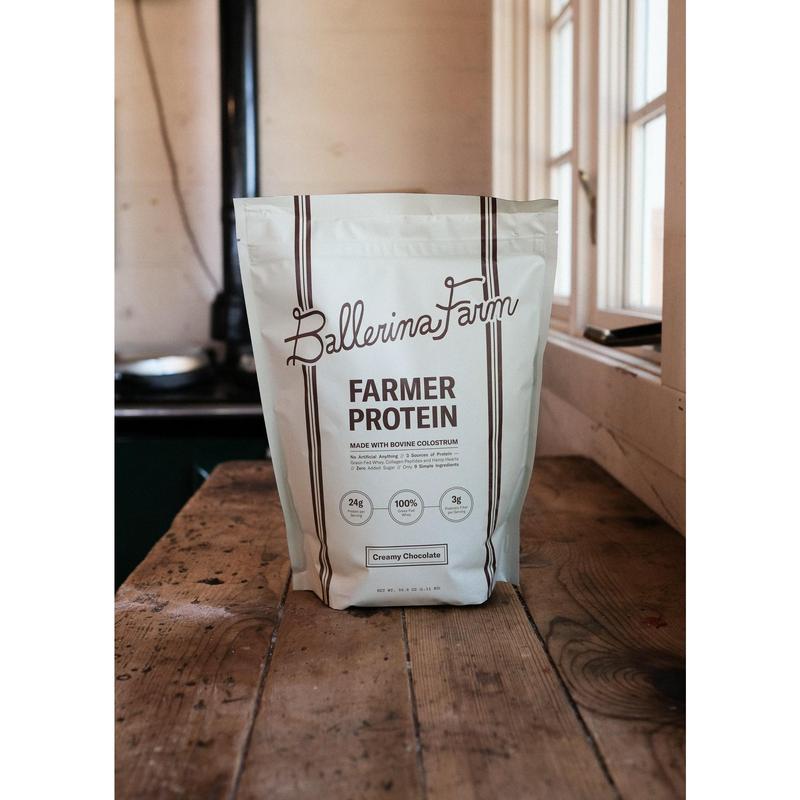 Farmer Protein Powder - Calf-First Sourced Bovine Colostrum, Collagen Peptides, Grass-Fed Whey, Hemp Protein, and Inulin Fiber