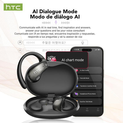 HTC NE19 AI Translation Earbuds Open Ear Wireless Headphones 134 Languages Translatable Bluetooth Smart Earphones