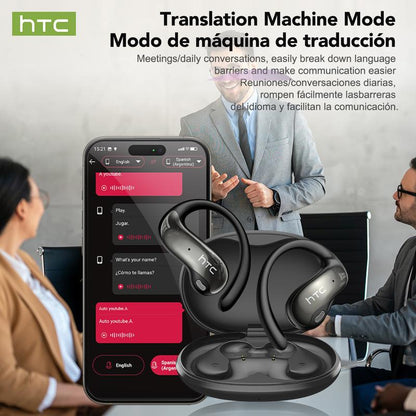 HTC NE19 AI Translation Earbuds Open Ear Wireless Headphones 134 Languages Translatable Bluetooth Smart Earphones