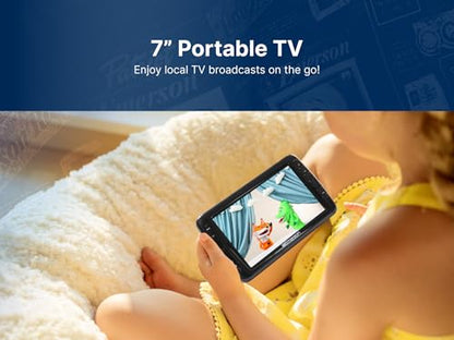 Emerson ET-7000 7" Portable Handheld Digital TV with Built-in Rechargeable Battery, HD Display, Multimedia Playback, USB/SD Card Support, and AC/DC Adapter | Compact TV for Home or Travel