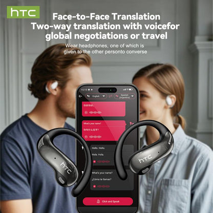 HTC NE19 AI Translation Earbuds Open Ear Wireless Headphones 134 Languages Translatable Bluetooth Smart Earphones