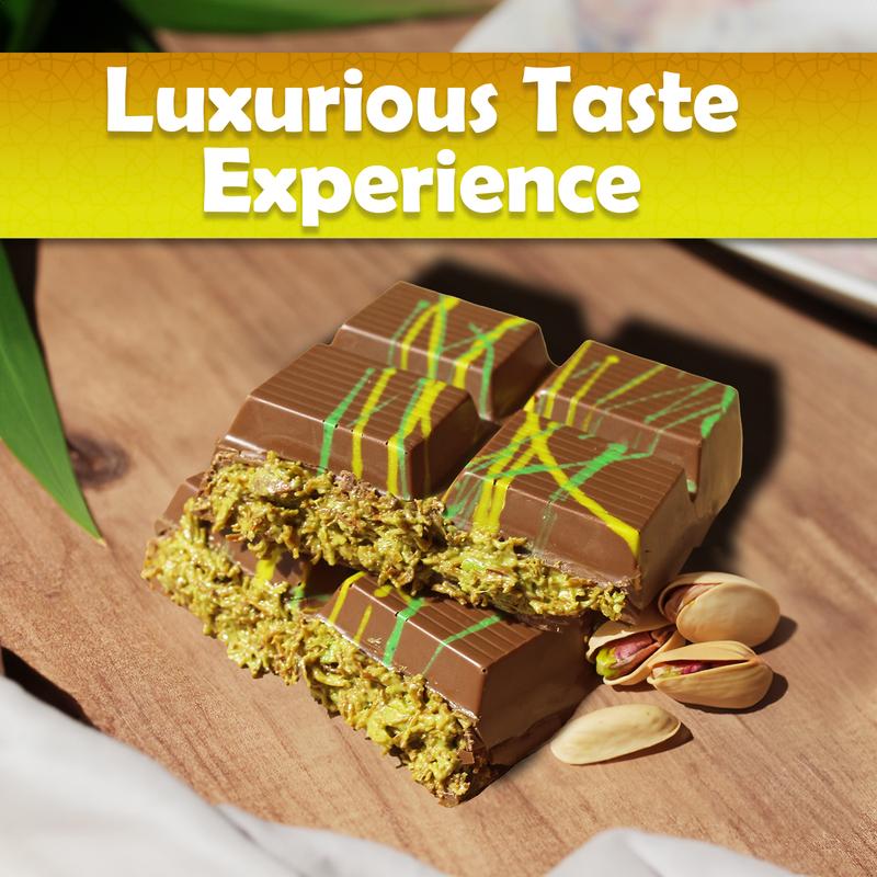 Dubai Chocolate Bar with Kadaifi Pistachio - Daily fresh shipment - Ideal Gift for all Occasions -Crispy Kunafe with Pistachio Paste Snack Dessert 7 oz