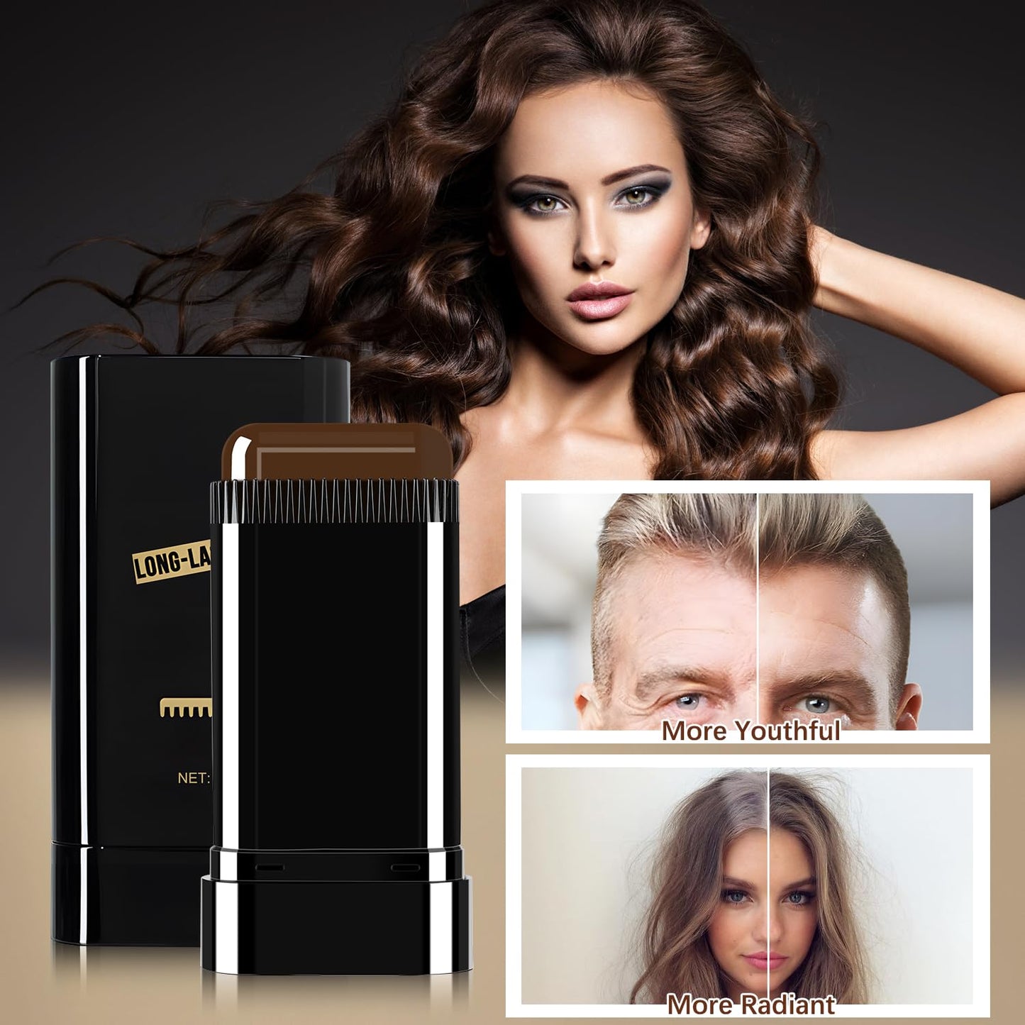 Safe and Convenient Comb Hair Dye, Waterproof and Sweat-Proof Hair Dye Comb, Portable Hair Colouring Comb, 3-Color Hair Dye Cream, 2 in 1 Instant Dye for Women & Men (Black, 0)