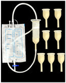 Latex Condom Catheter for Men, 7pcs Self-Sealing External Catheters with 1000ml Leg Bag & 2000ml Urine Bag, Leak-Proof Urinary Drainage System for Male Incontinence 25mm