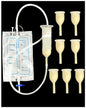 Latex Condom Catheter for Men, 7pcs Self-Sealing External Catheters with 1000ml Leg Bag & 2000ml Urine Bag, Leak-Proof Urinary Drainage System for Male Incontinence 25mm