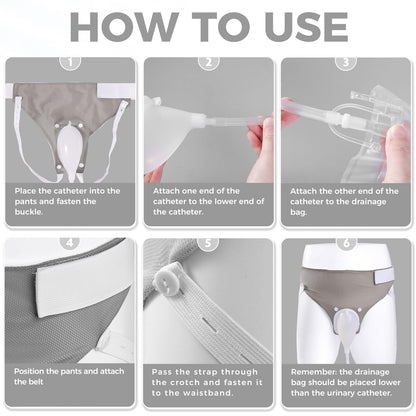 Wearable Urinary Drainage Bag for Men(2000 ML*2+1000 ML*2) ，Reusable Urine Collection Bag，Urinary Drainage Bag System，Elderly Urinalfor Bedridden Patients