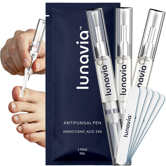 3 Pack Antifungal Pen – 25% Undecylenic Acid, Toenail Fungus Treatment Extra Strength, Nail Renewal, Tea Tree Oil, Clove Bud Oil, Aloe Vera, and Vitamin E, Twist Pen Activator, Made in USA