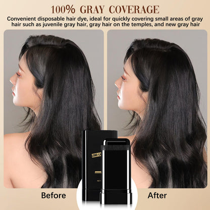 Safe and Convenient Comb Hair Dye, Waterproof and Sweat-Proof Hair Dye Comb, Portable Hair Colouring Comb, 3-Color Hair Dye Cream, 2 in 1 Instant Dye for Women & Men (Black, 0)