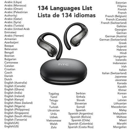 HTC NE19 AI Translation Earbuds Open Ear Wireless Headphones 134 Languages Translatable Bluetooth Smart Earphones